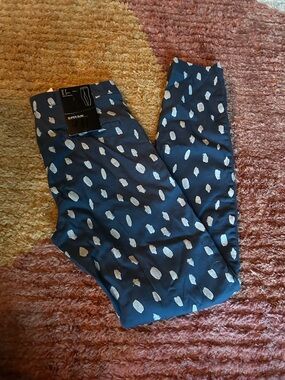 H&M Navy Pants with White Abstract Spot Print